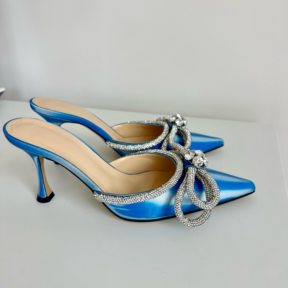 Mach&Mach  Blue Women's Heels with Rhinestone Accents